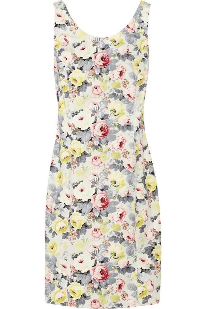 Printed stretch-cotton dress