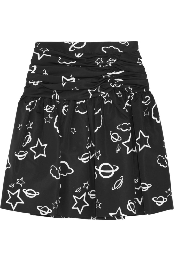 Printed silk-taffeta mini skirt