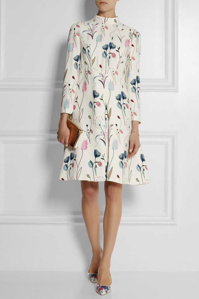 Printed crepe dress